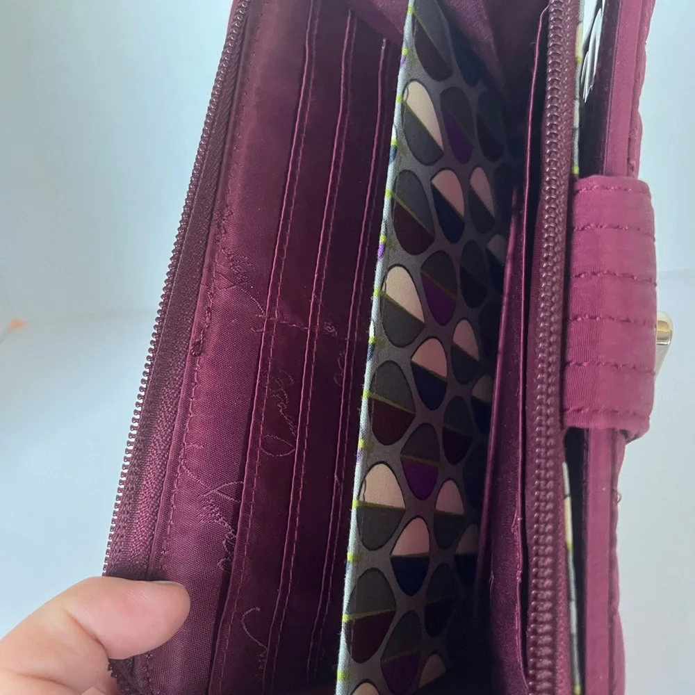 Vera Bradley quilted maroon wallet - Picture 2 of 4